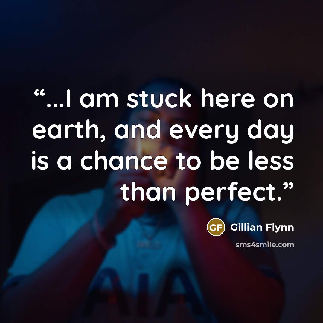 “...I am stuck here on earth, and every day is a chance to be less than perfect.” quote by Gillian Flynn