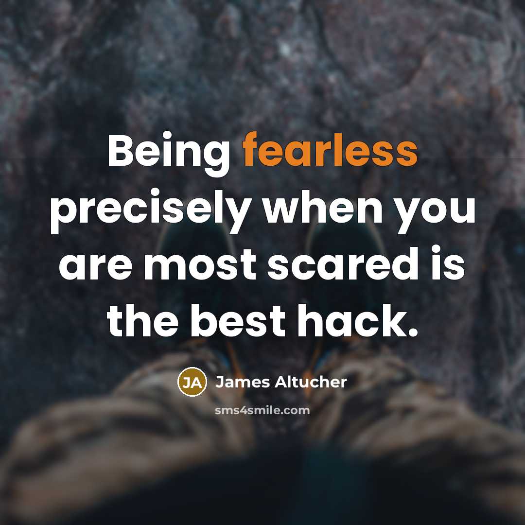 “Being fearless precisely when you are most scared is the…” quote by James Altucher