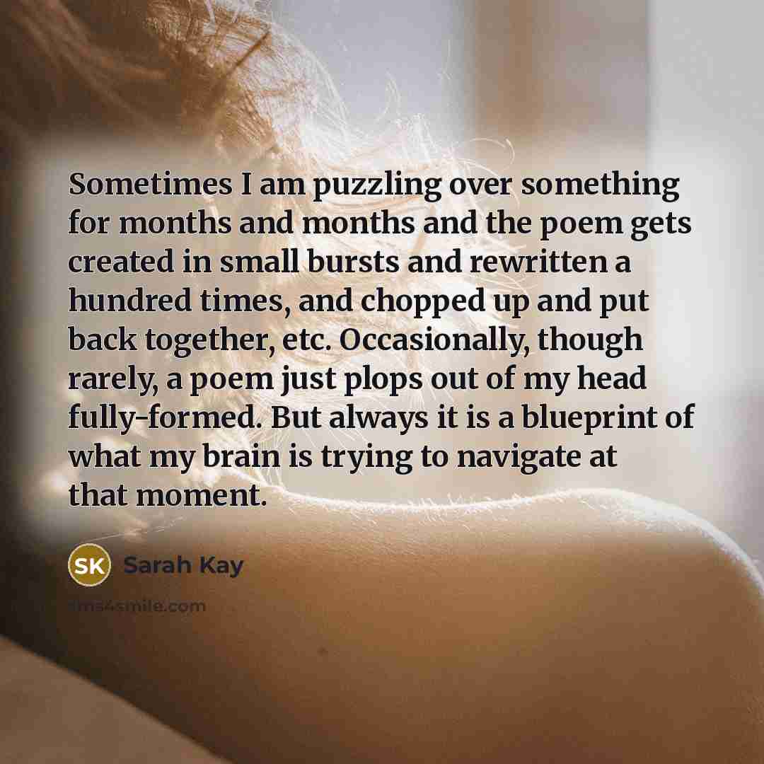 “Sometimes I am puzzling over something for months and months…” quote by Sarah Kay