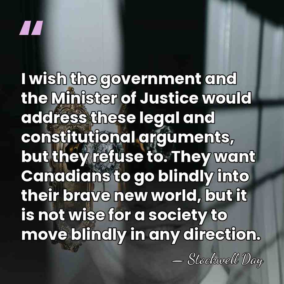 I wish the government and the Minister of Justice would address these&hellip; - Stockwell Day