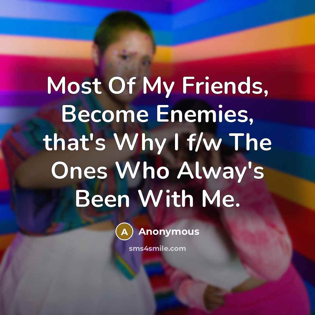 “Most Of My Friends, Become Enemies, that's Why I f/w…” quote by Anonymous