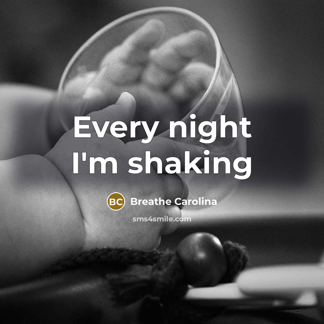 “Every night I'm shaking…” quote by Breathe Carolina