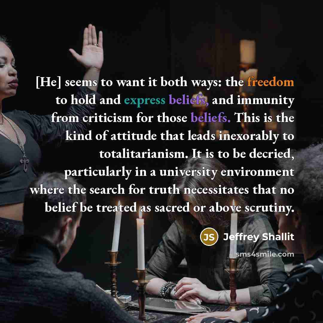 “[He] seems to want it both ways: the freedom to…” quote by Jeffrey Shallit