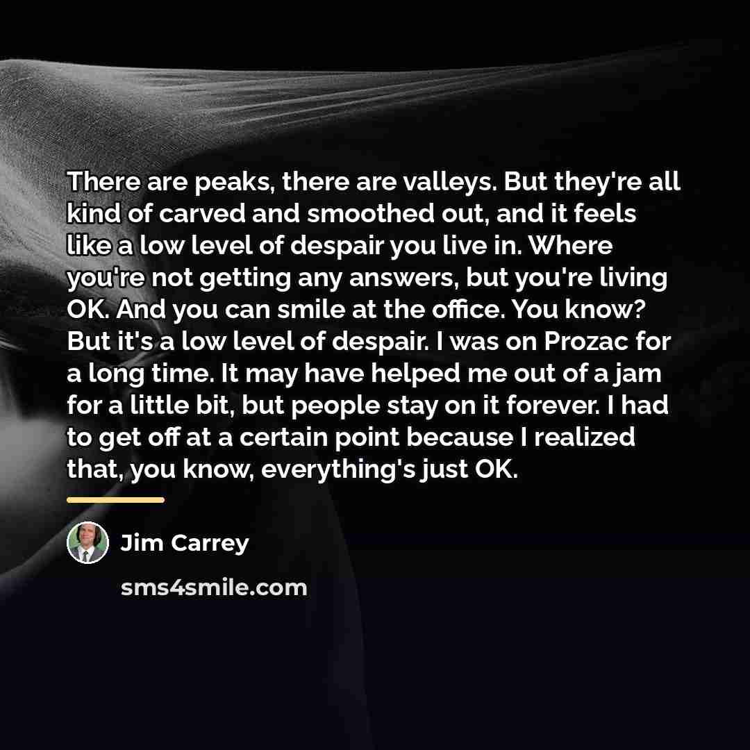 “There are peaks, there are valleys. But they're all kind…” quote by Jim Carrey