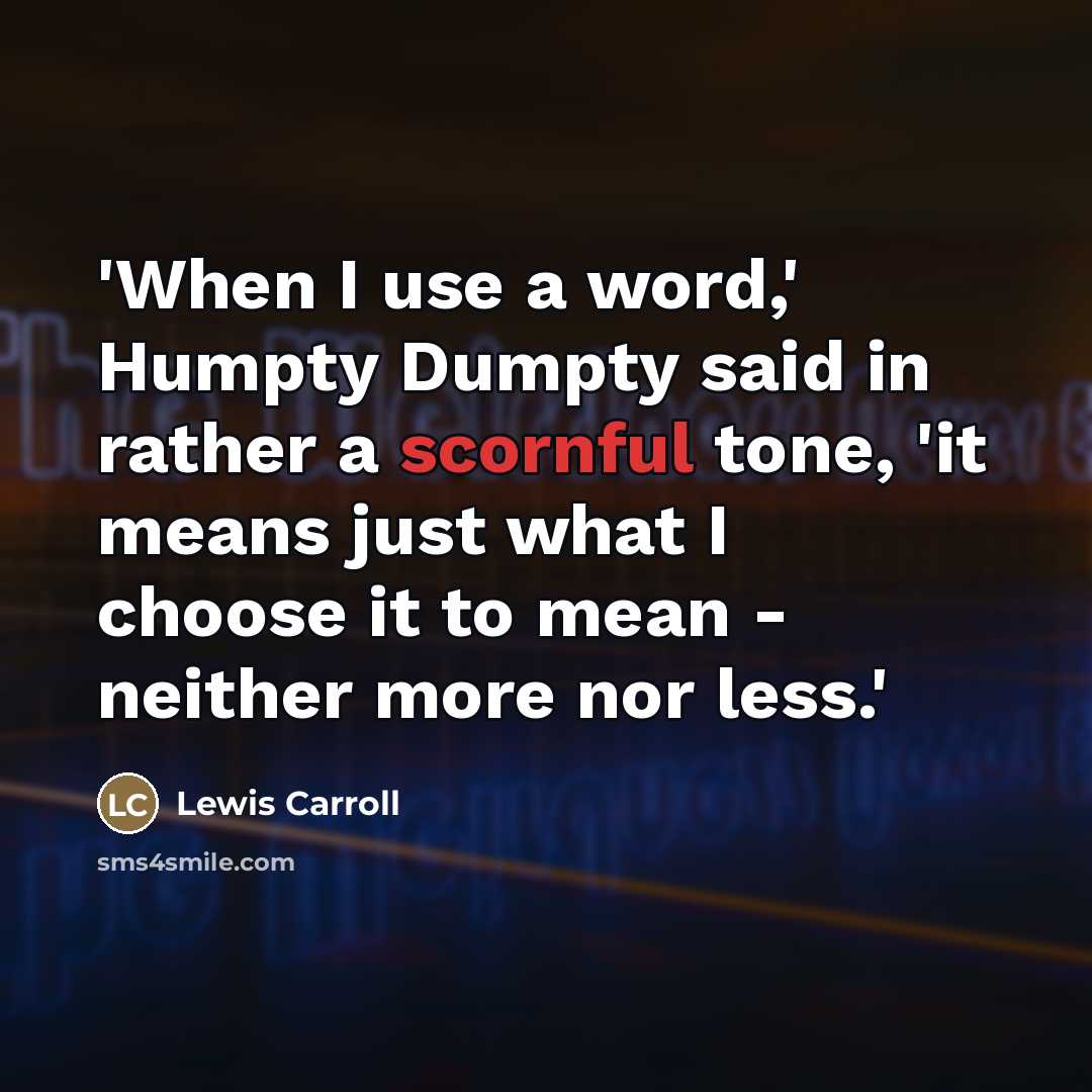 “'When I use a word,' Humpty Dumpty said in rather…” quote by Lewis Carroll