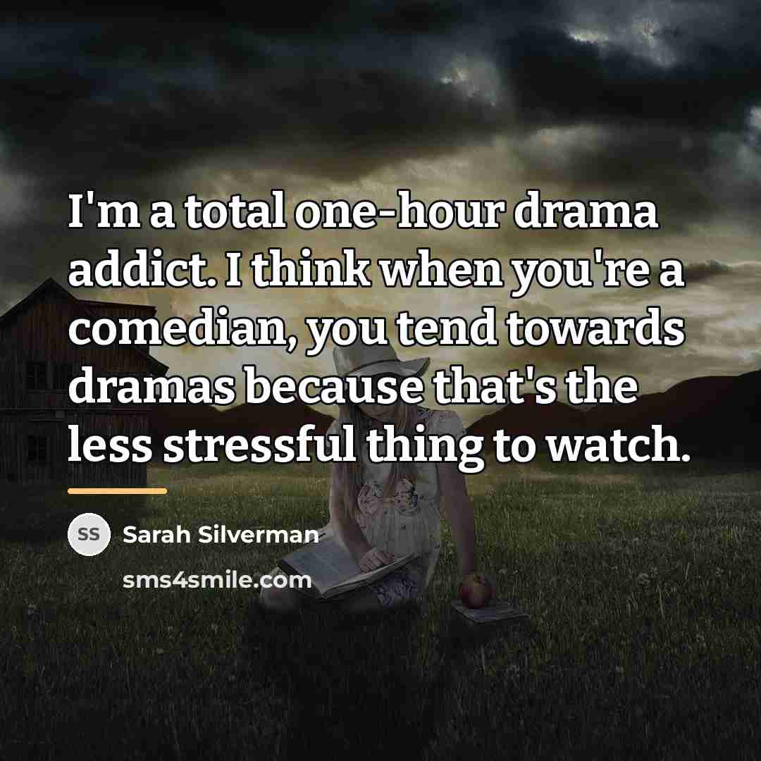 “I'm a total one-hour drama addict. I think when you're…” quote by Sarah Silverman