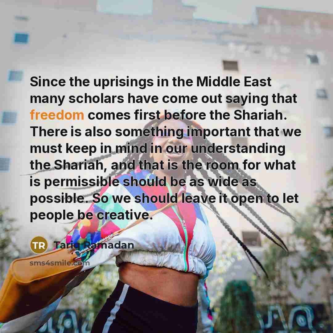 “Since the uprisings in the Middle East many scholars have…” quote by Tariq Ramadan