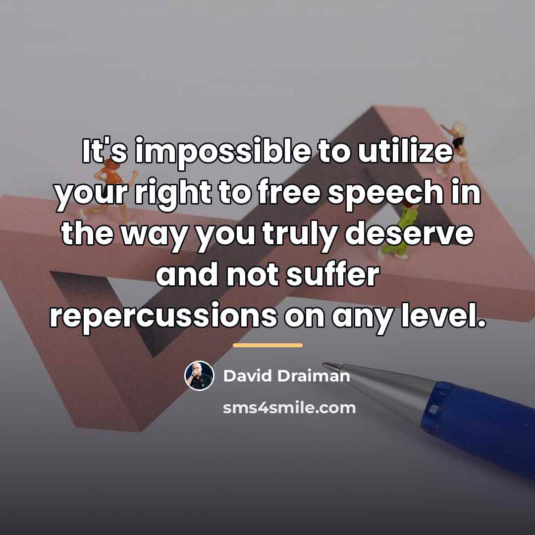 “It's impossible to utilize your right to free speech in…” quote by David Draiman