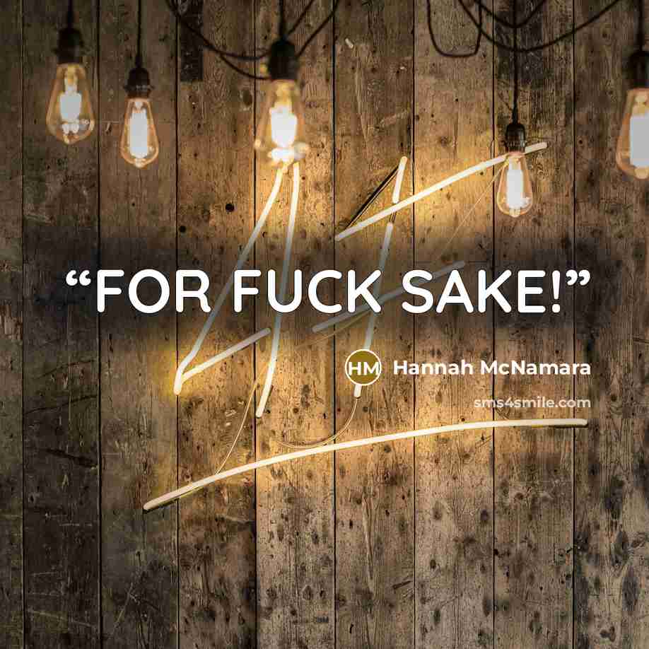 “FOR FUCK SAKE!” quote by Hannah McNamara