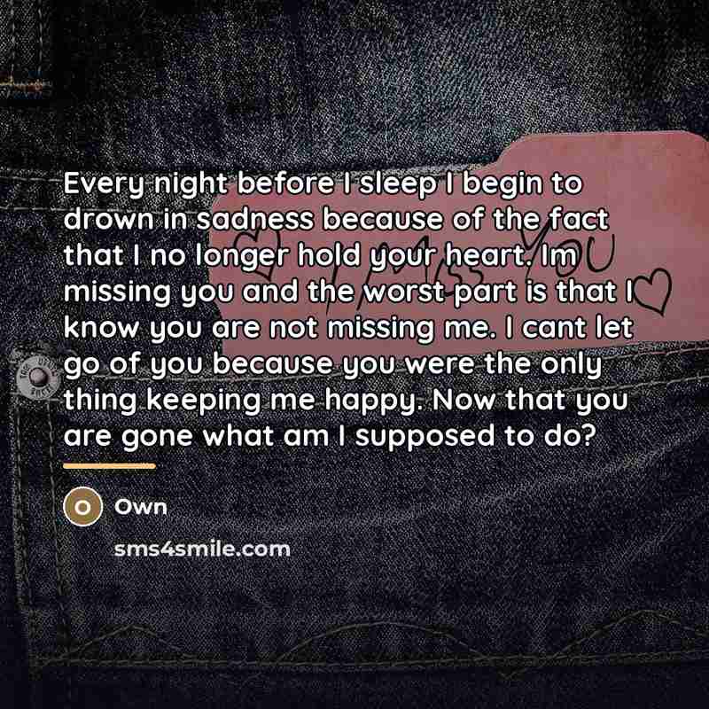 “Every night before I sleep I begin to drown in…” quote by Own
