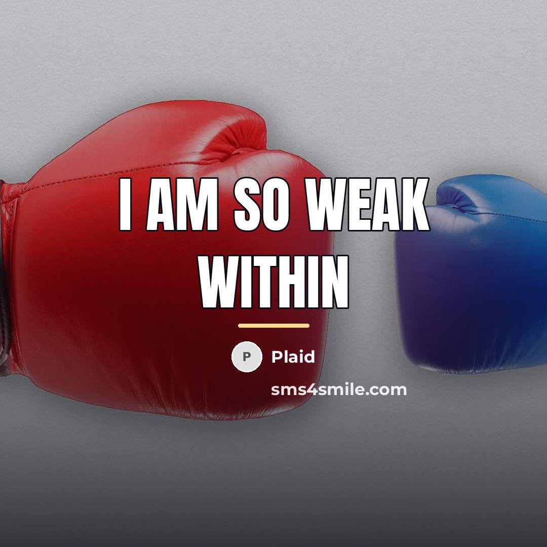 “I am so weak within…” quote by Plaid