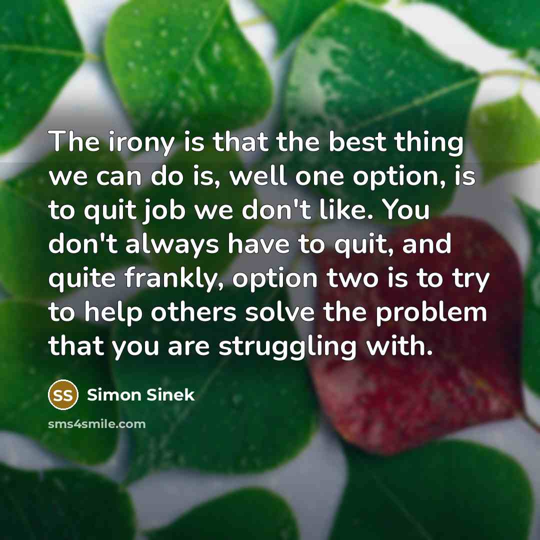 “The irony is that the best thing we can do…” quote by Simon Sinek