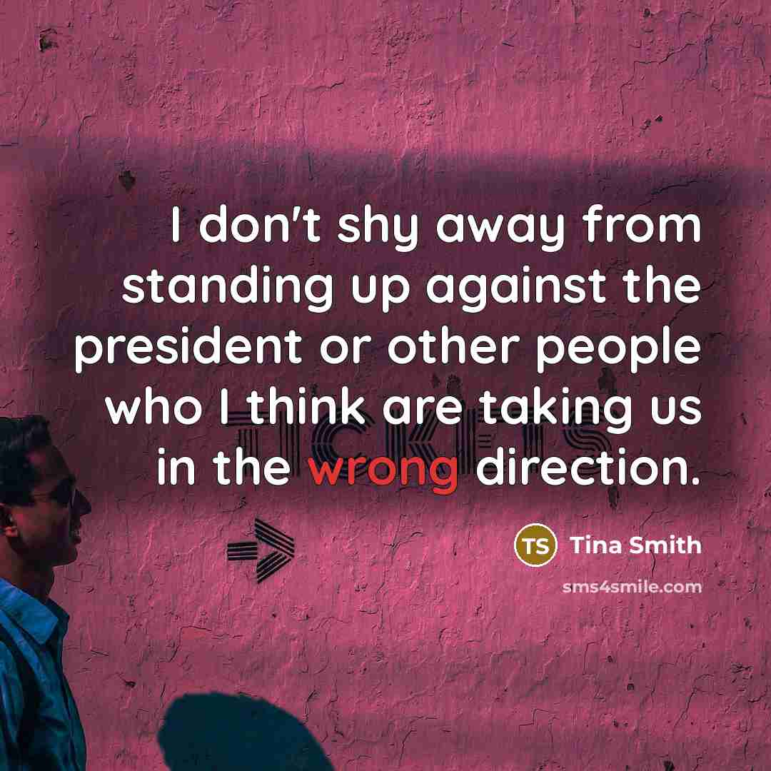 “I don't shy away from standing up against the president…” quote by Tina Smith
