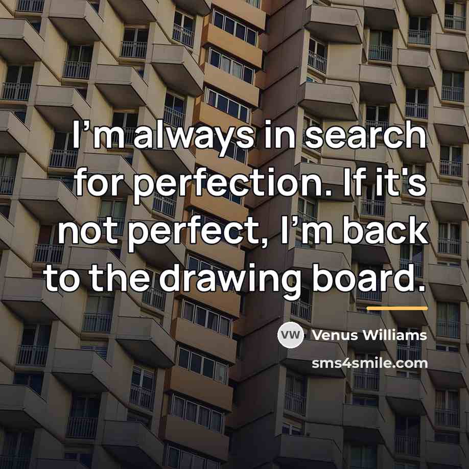“I'm always in search for perfection. If it's not perfect,…” quote by Venus Williams
