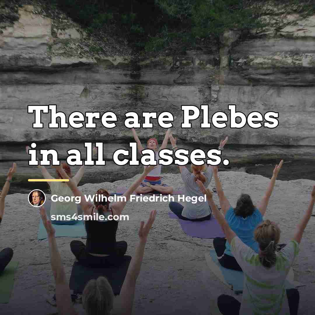 “There are Plebes in all classes.…” quote by Georg Wilhelm Friedrich Hegel