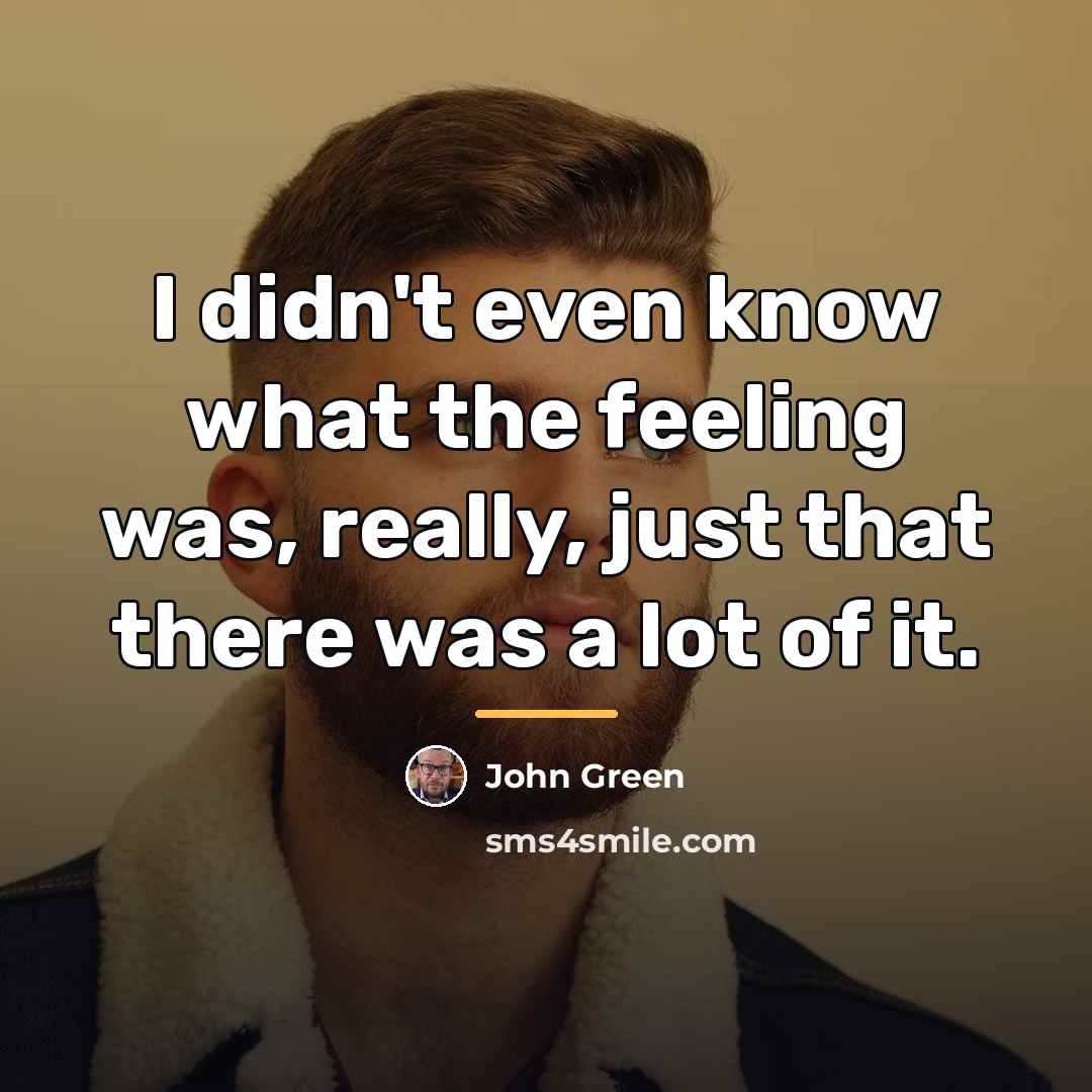“I didn't even know what the feeling was, really, just…” quote by John Green