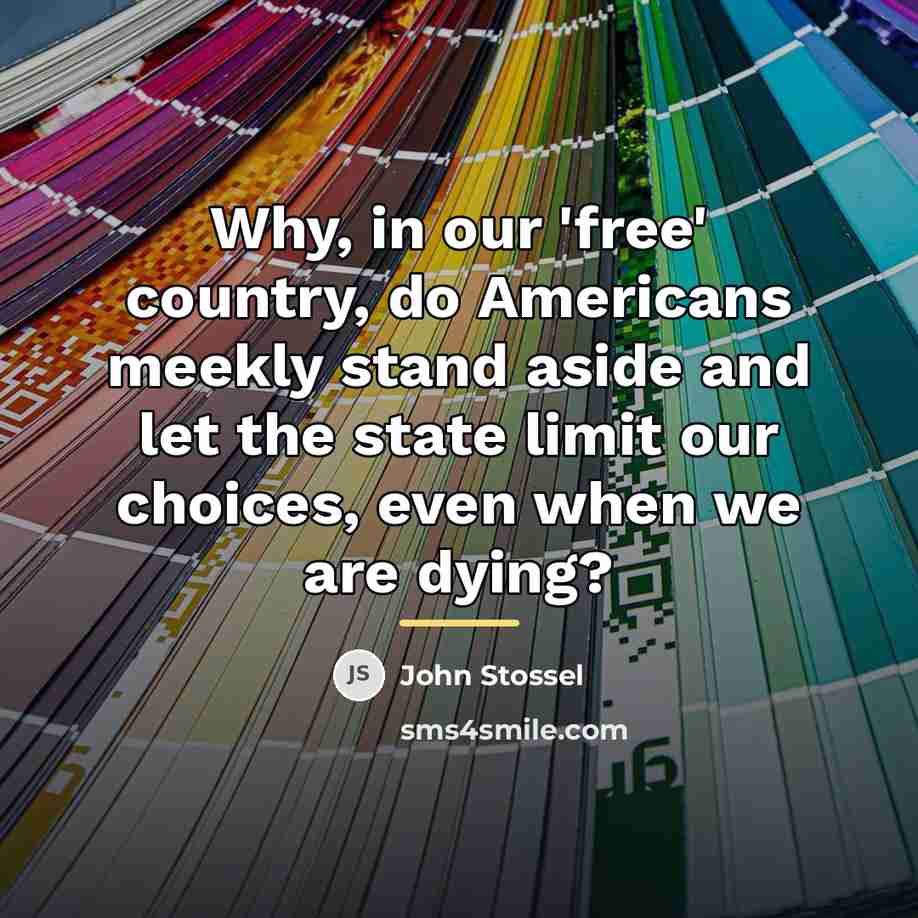 “Why, in our 'free' country, do Americans meekly stand aside…” quote by John Stossel