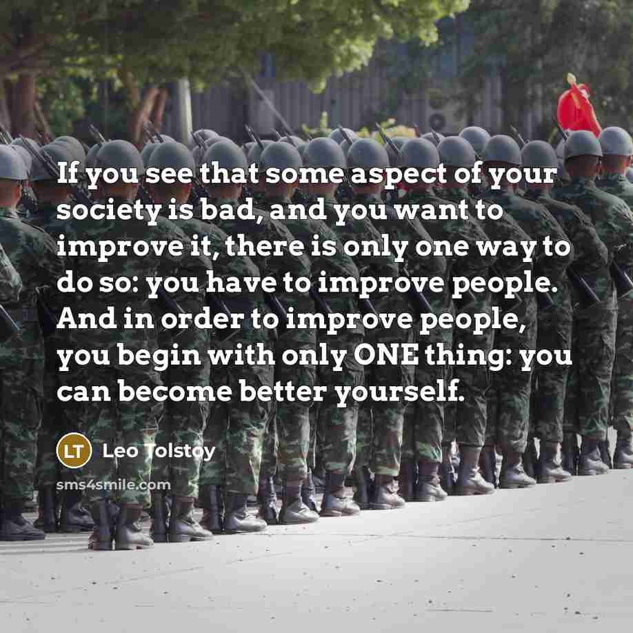 “If you see that some aspect of your society is…” quote by Leo Tolstoy