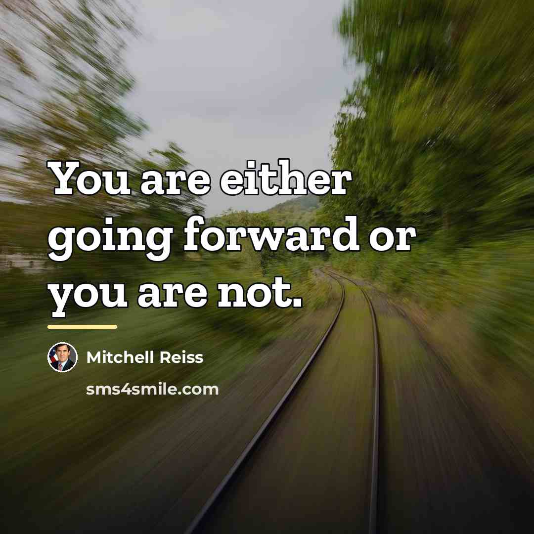 “You are either going forward or you are not.…” quote by Mitchell Reiss
