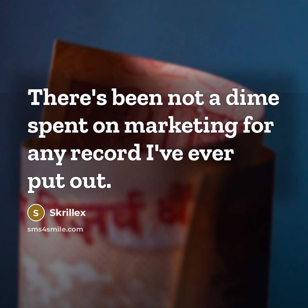 “There's been not a dime spent on marketing for any…” quote by Skrillex