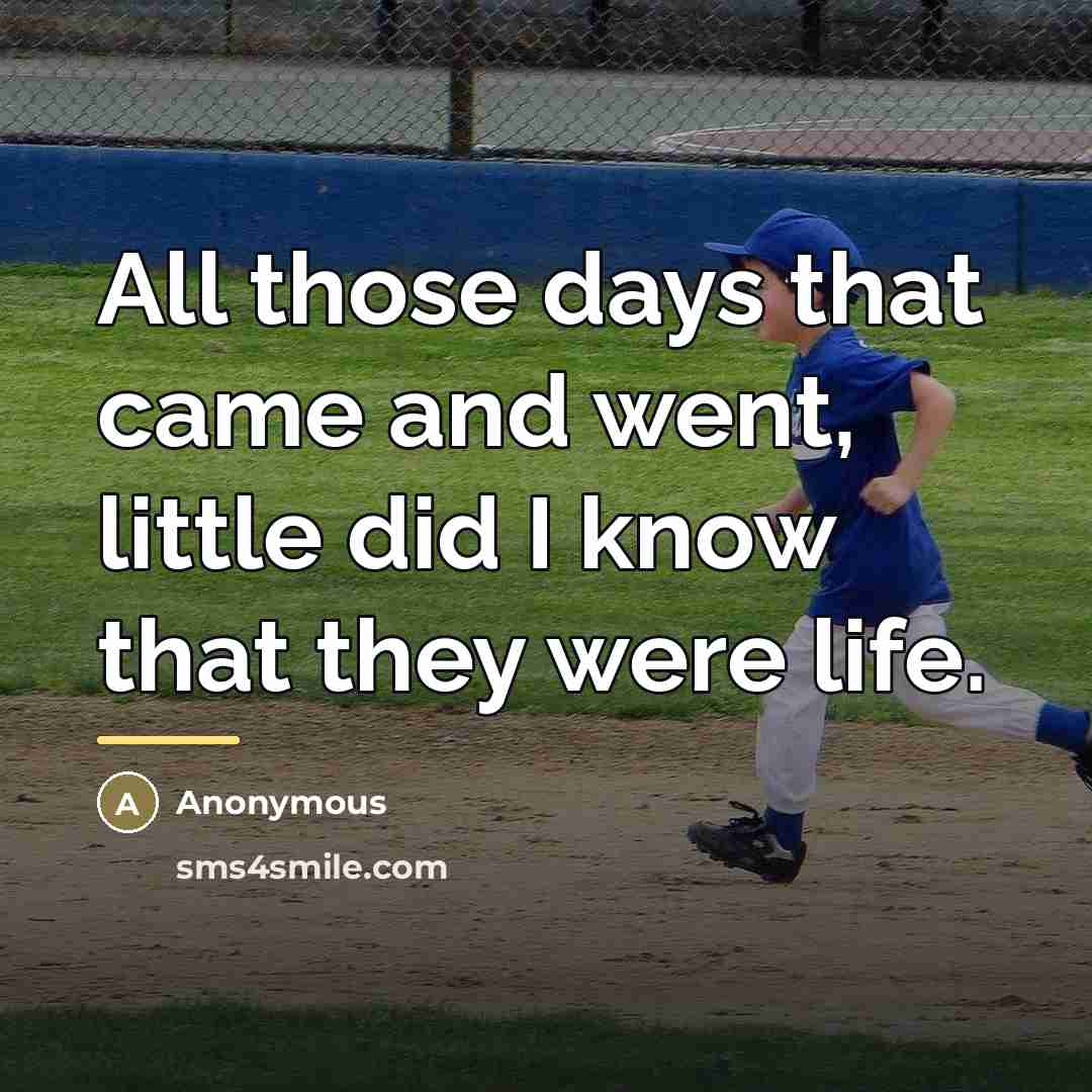 “All those days that came and went, little did I…” quote by Stig H. Johansson