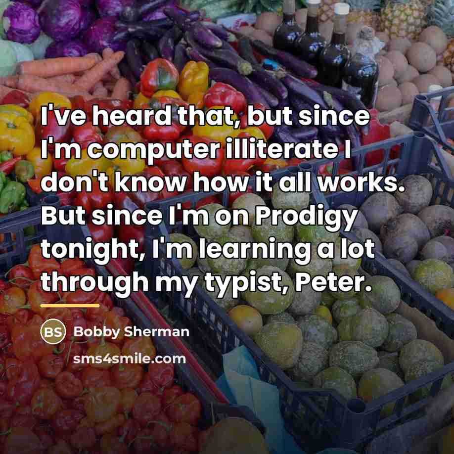 “I've heard that, but since I'm computer illiterate I don't…” quote by Bobby Sherman