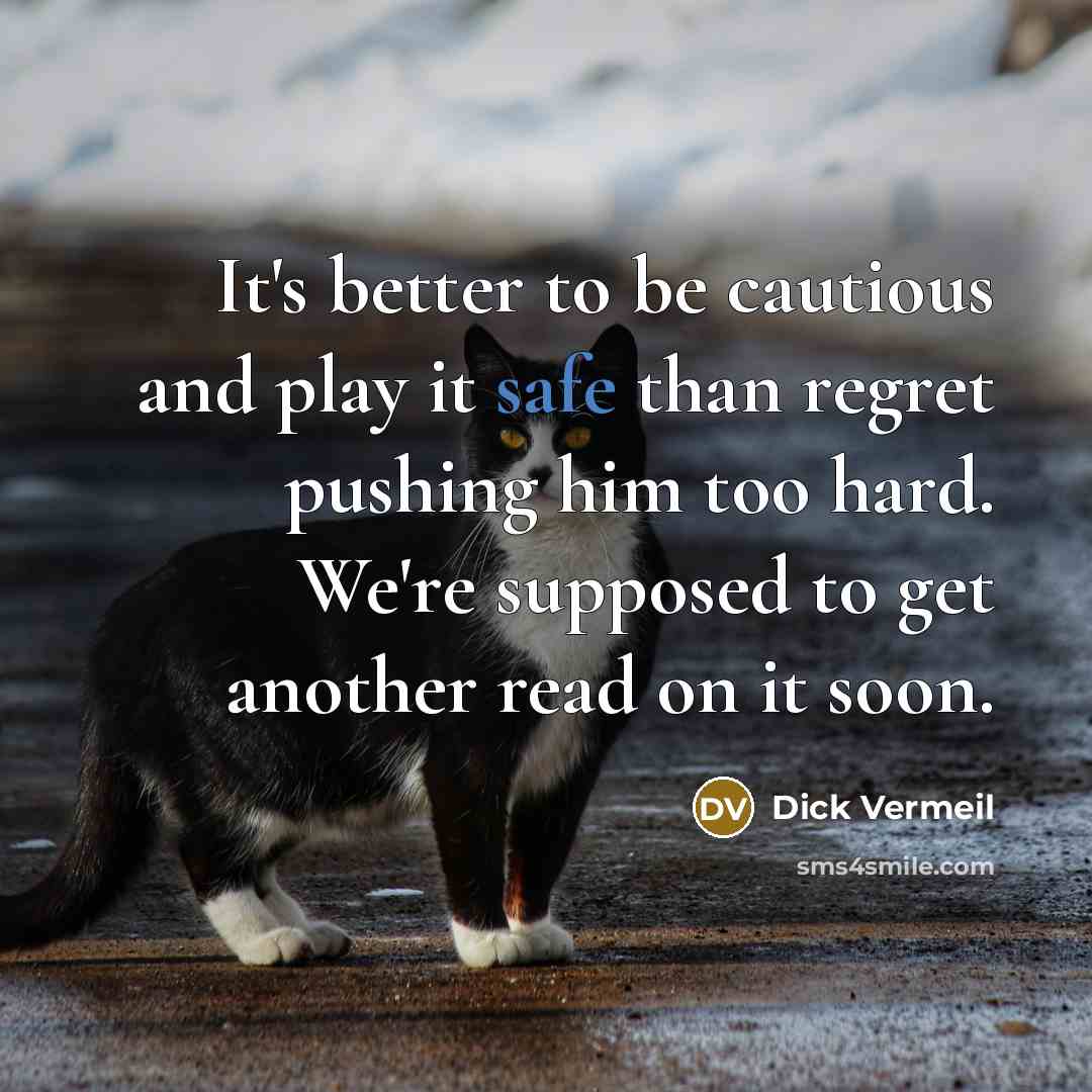 “It's better to be cautious and play it safe than…” quote by Dick Vermeil