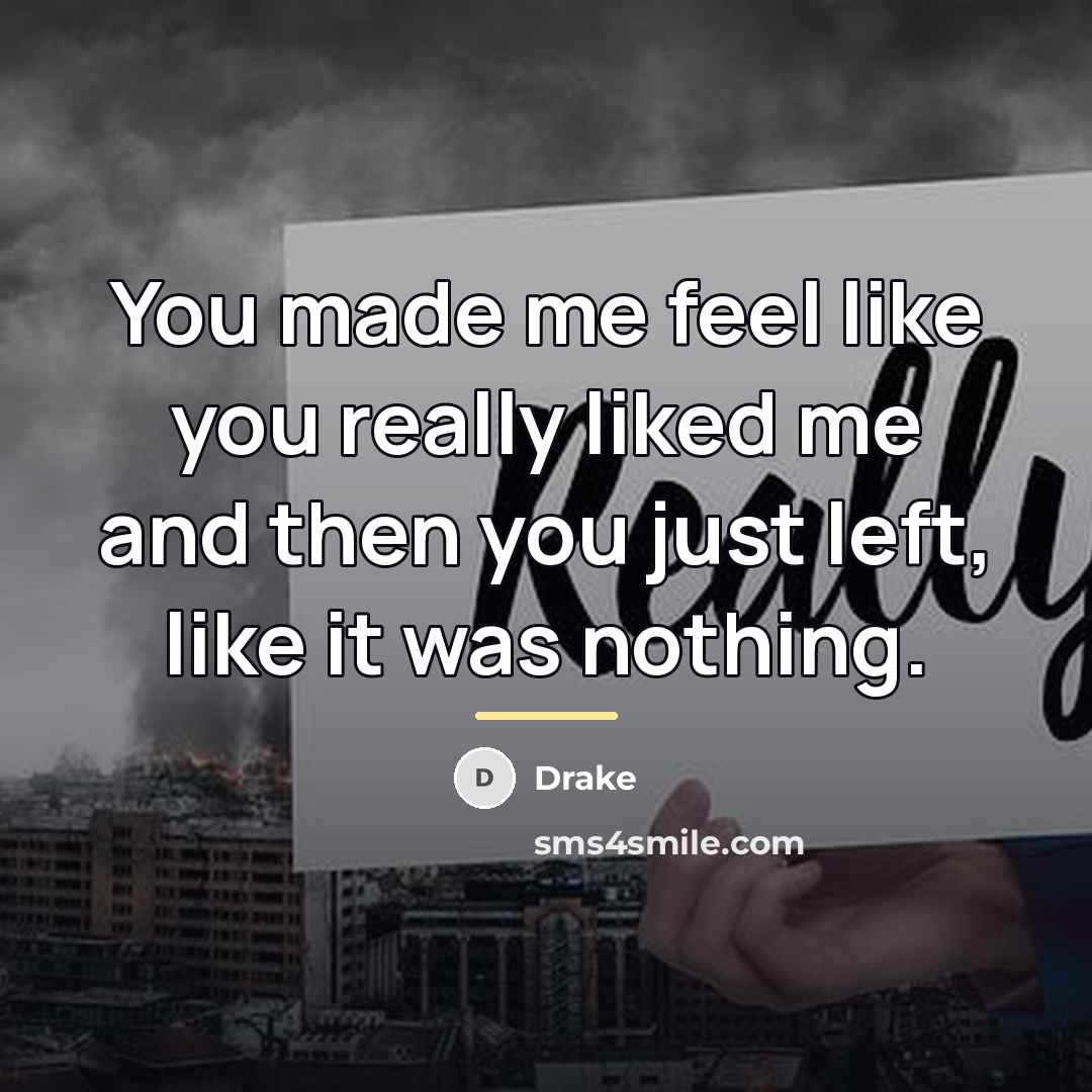 “You made me feel like you really liked me and…” quote by Drake