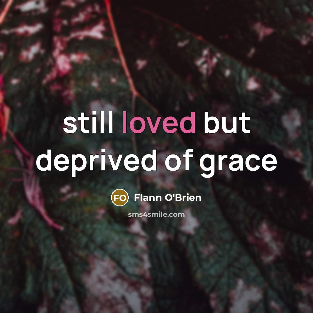 “still loved but deprived of grace…” quote by Flann O'Brien