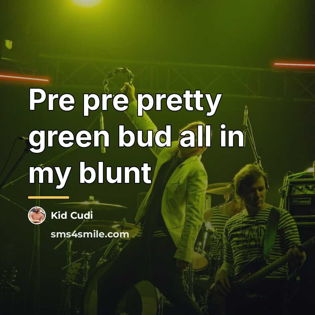 “Pre pre pretty green bud all in my blunt…” quote by Kid Cudi