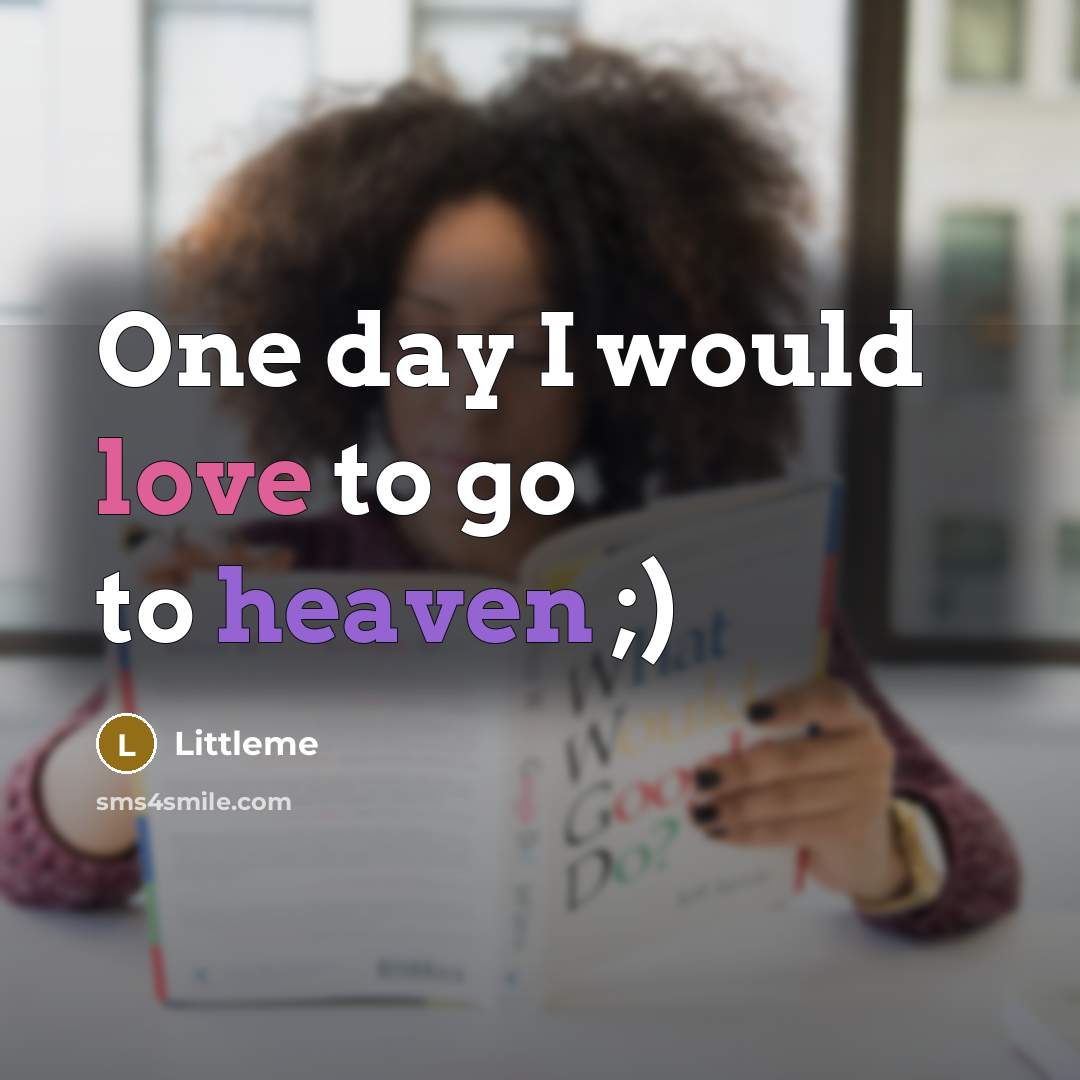 “One day I would love to go to heaven ;)…” quote by Littleme