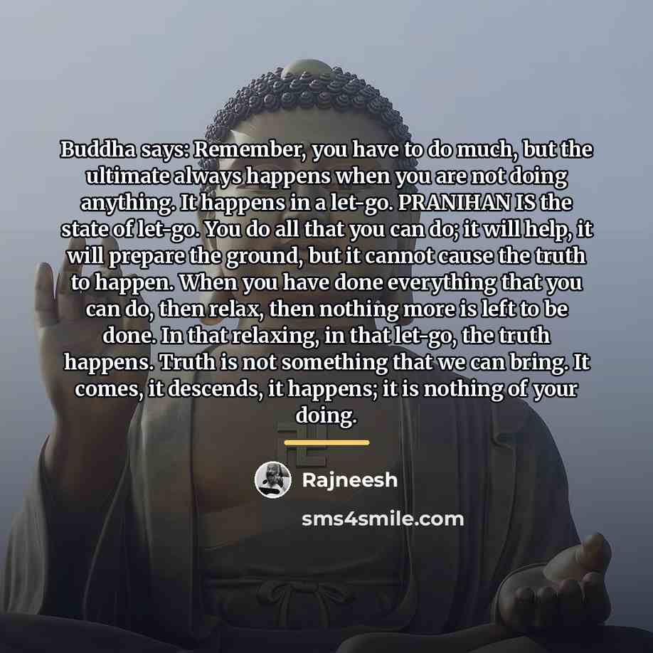 “Buddha says: Remember, you have to do much, but the…” quote by Rajneesh