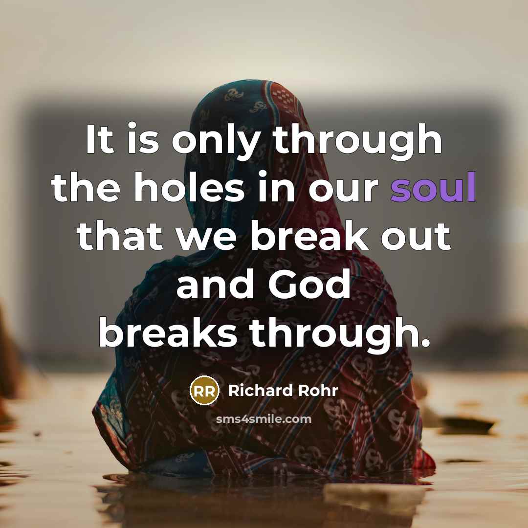 “It is only through the holes in our soul that…” quote by Richard Rohr