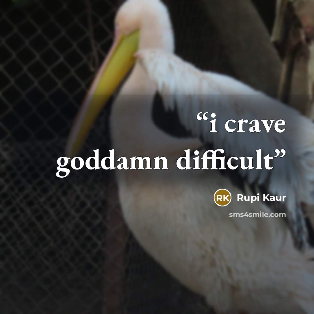 “i crave goddamn difficult” quote by Rupi Kaur