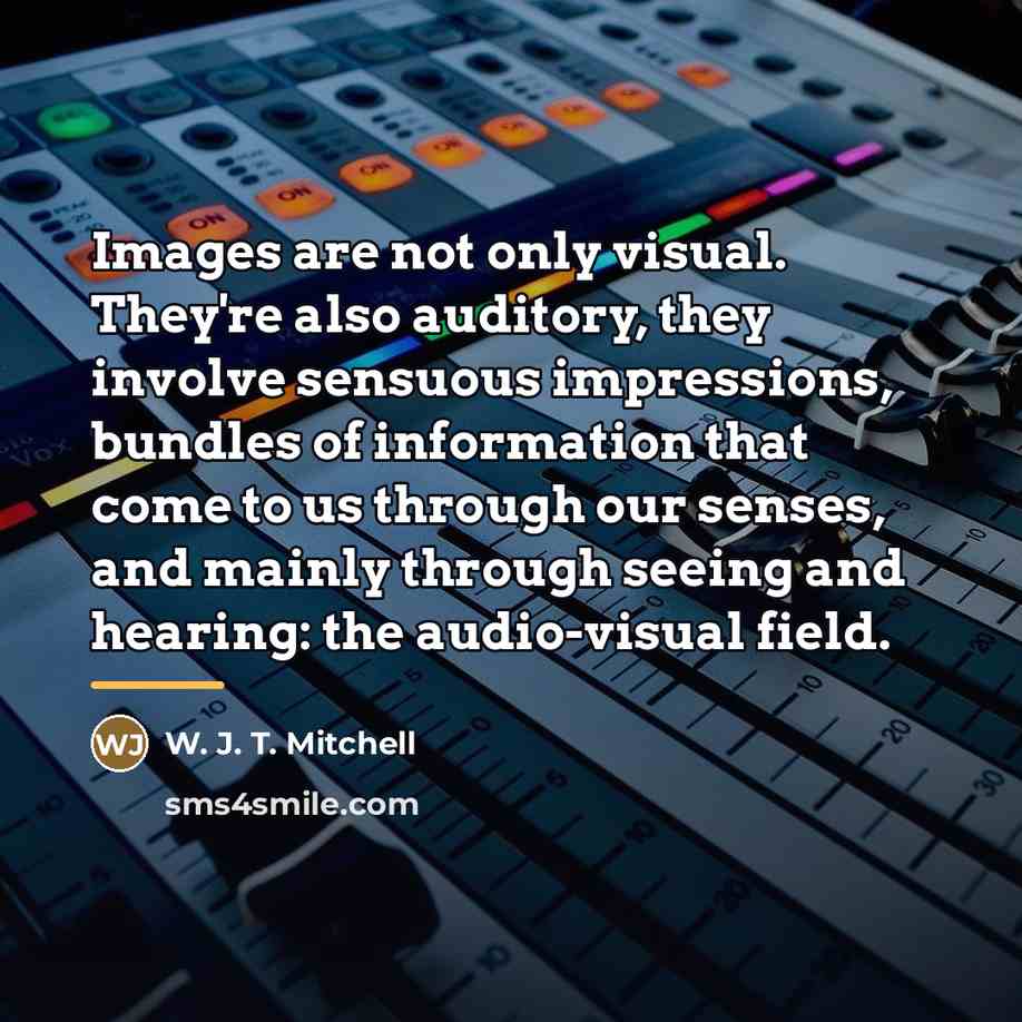 “Images are not only visual. They're also auditory, they involve…” quote by W. J. T. Mitchell
