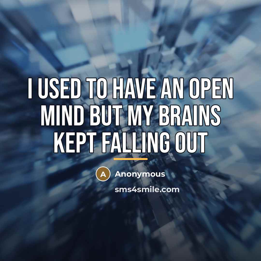 “I used to have an open mind but my brains…” quote by Anonymous