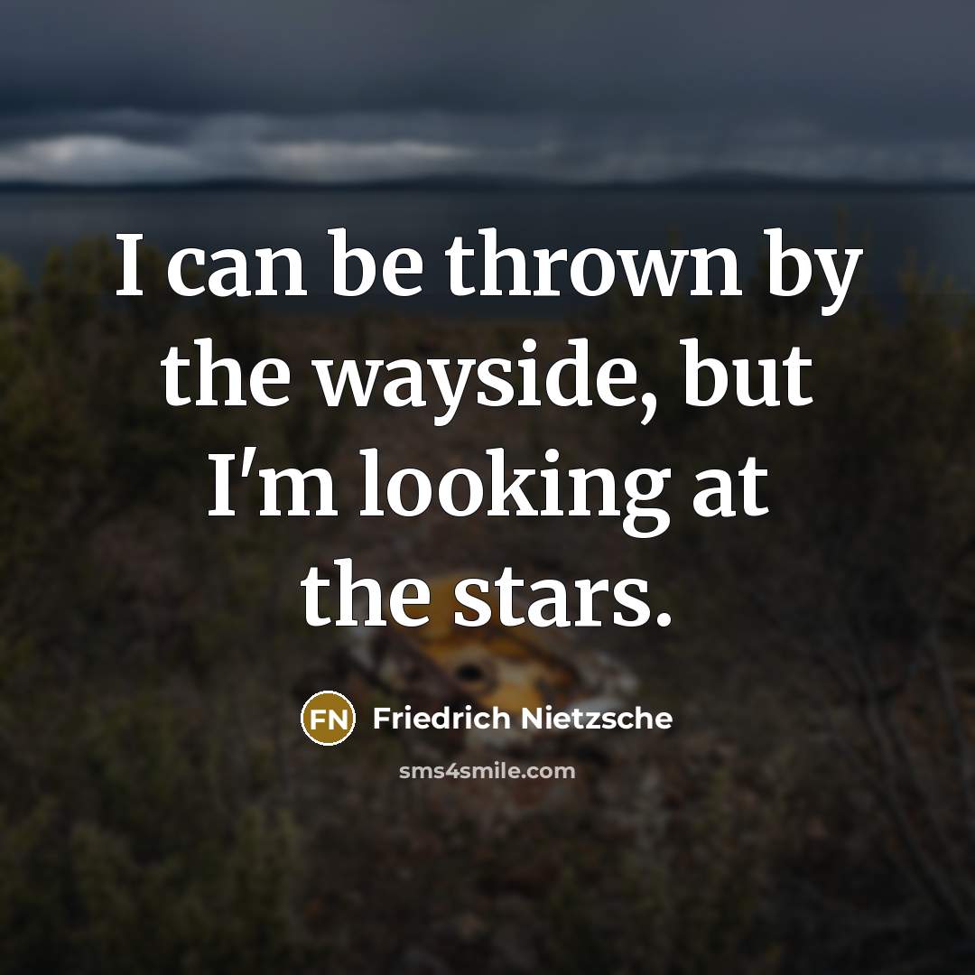 “I can be thrown by the wayside, but I'm looking…” quote by Friedrich Nietzsche
