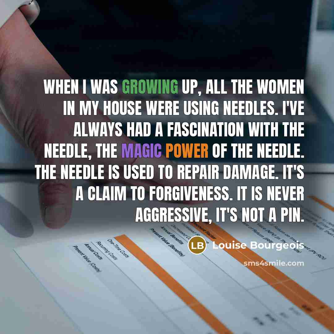 “When I was growing up, all the women in my…” quote by Louise Bourgeois