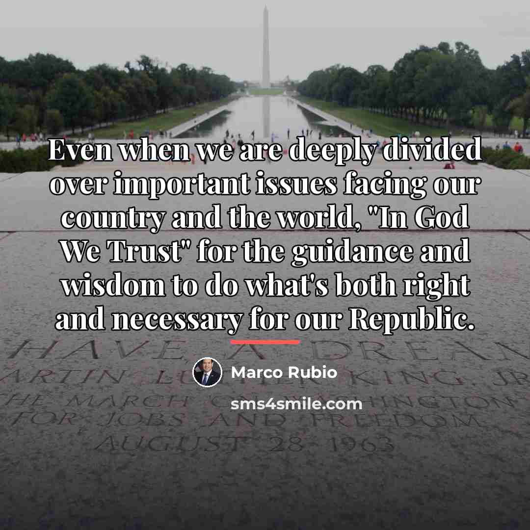 “Even when we are deeply divided over important issues facing…” quote by Marco Rubio