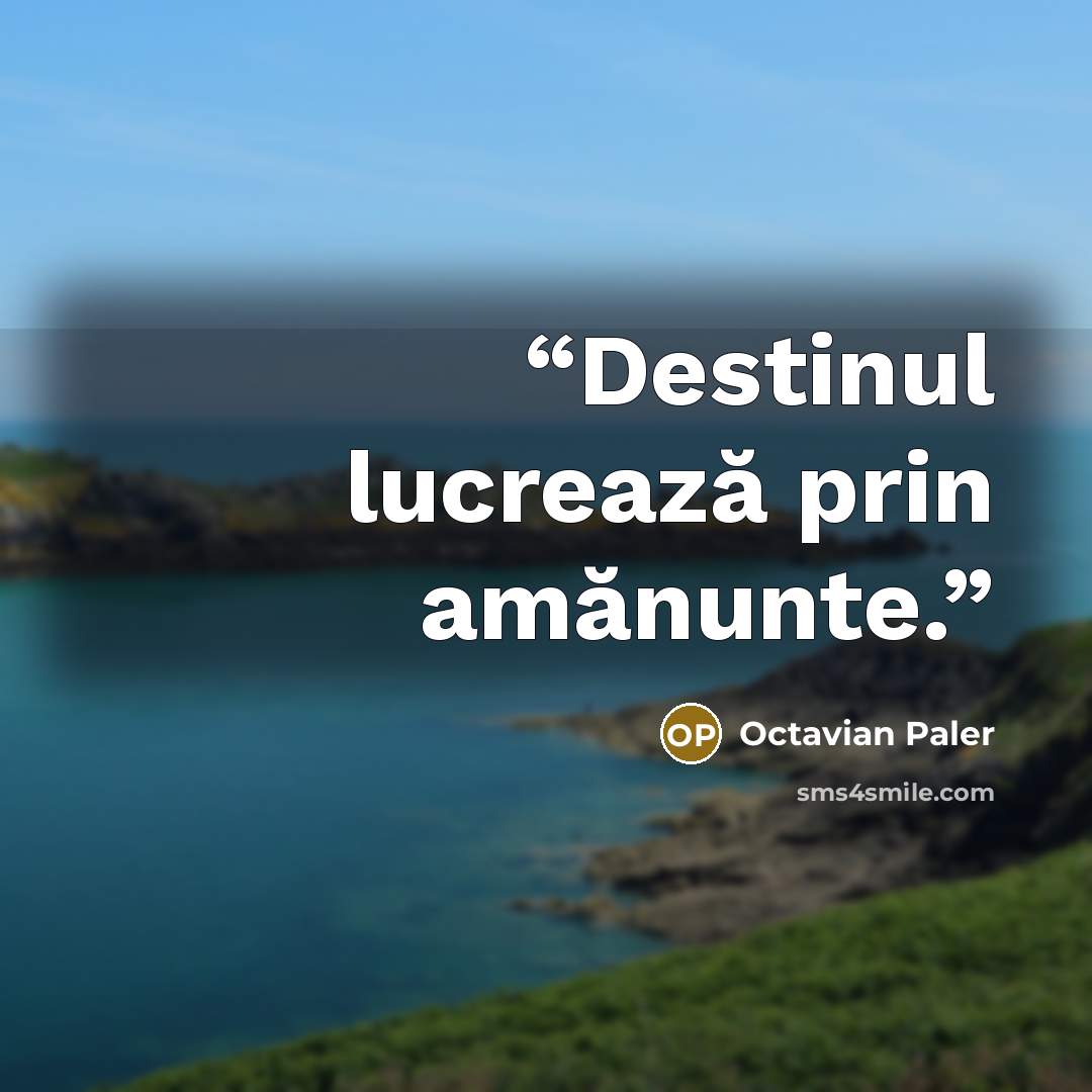 “Destinul lucrează prin amănunte.” quote by Octavian Paler