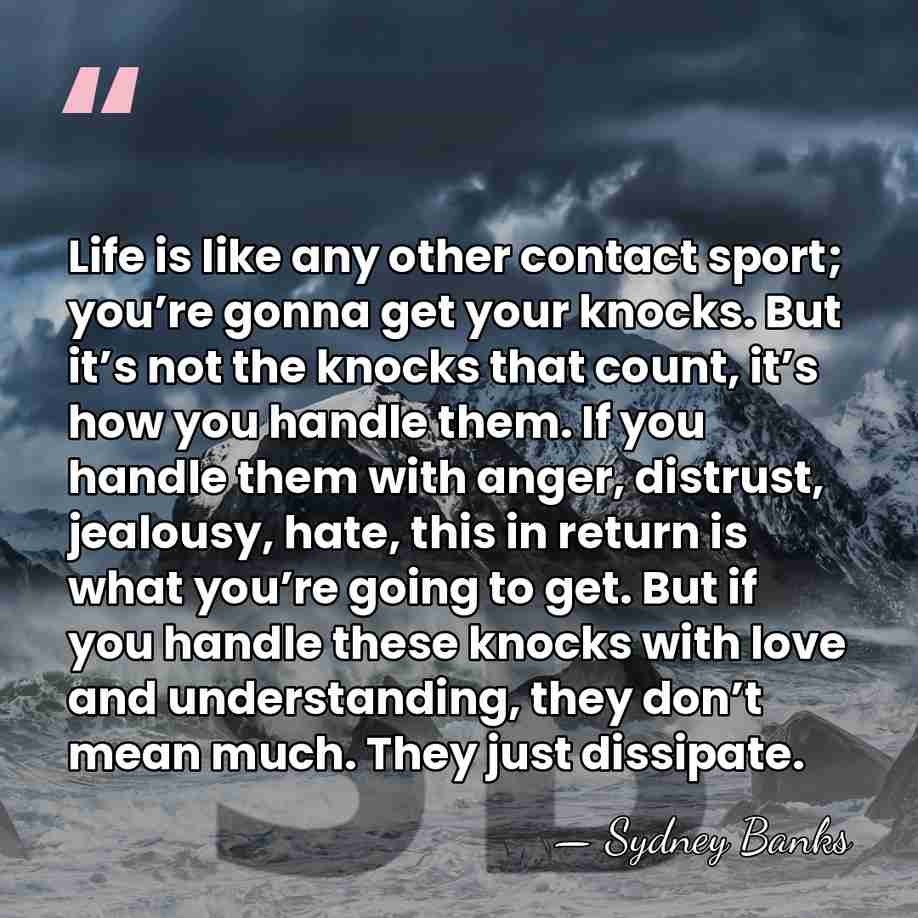 Life is like any other contact sport; you’re gonna get your knocks.&hellip; - Sydney Banks