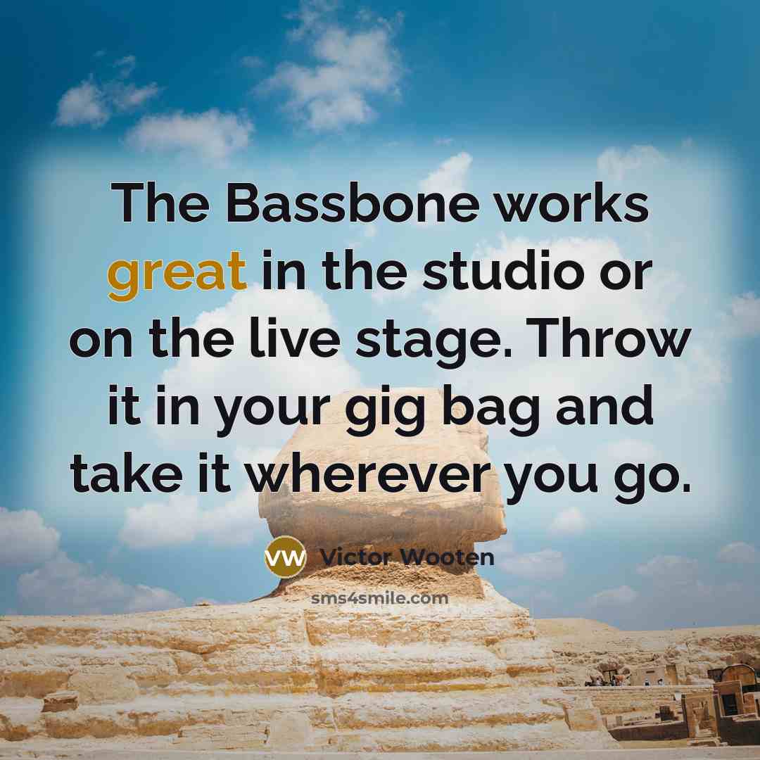 “The Bassbone works great in the studio or on the…” quote by Victor Wooten