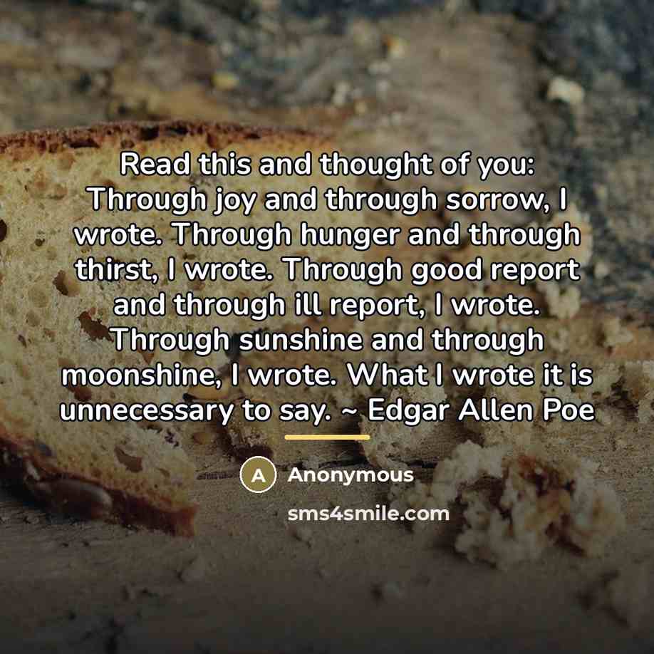 “Read this and thought of you: Through joy and through…” quote by Anonymous