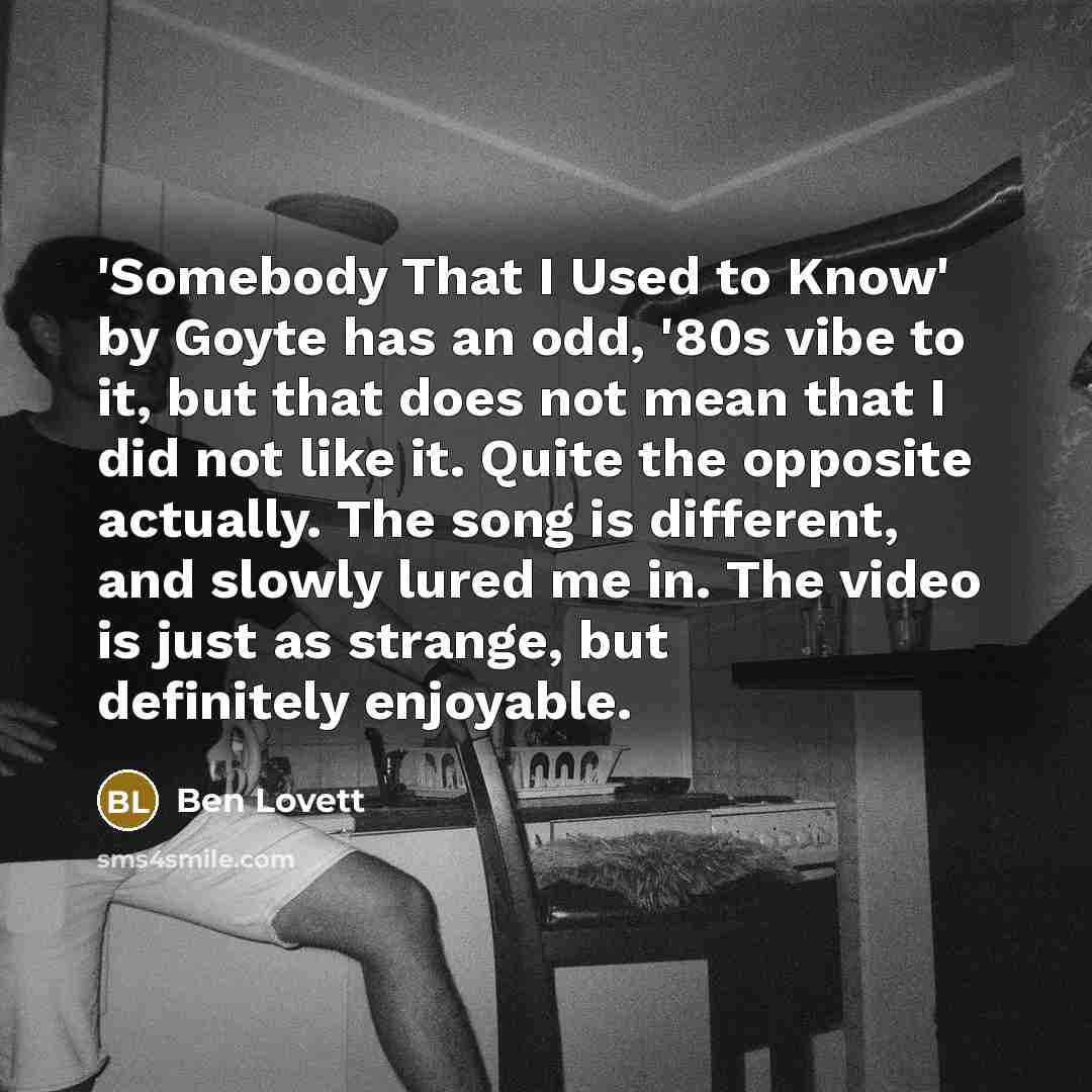 “'Somebody That I Used to Know' by Goyte has an…” quote by Ben Lovett