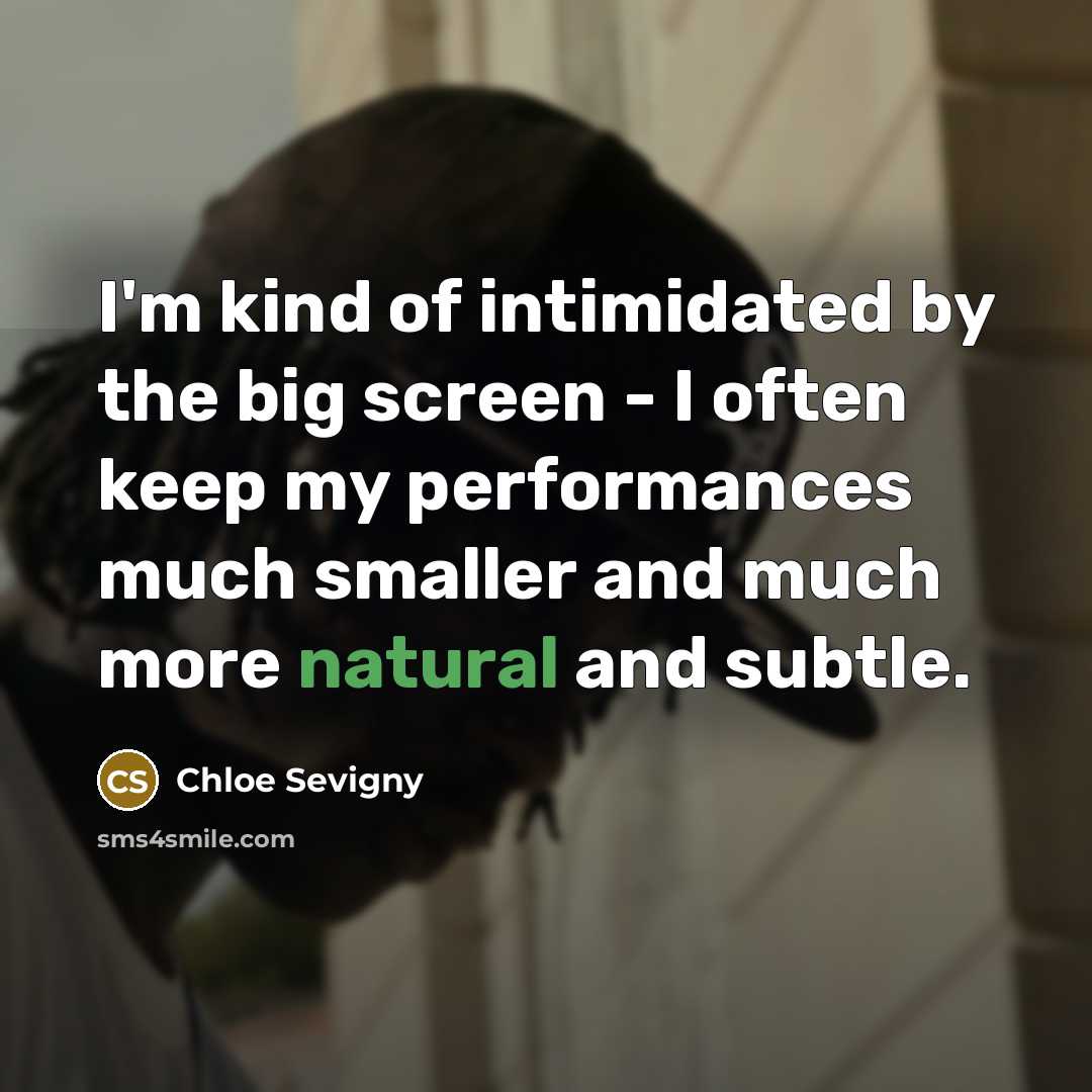 “I'm kind of intimidated by the big screen - I…” quote by Chloe Sevigny