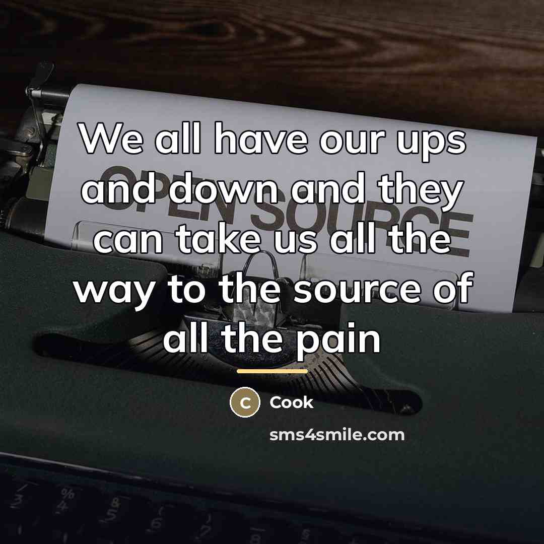 “We all have our ups and down and they can…” quote by Cook