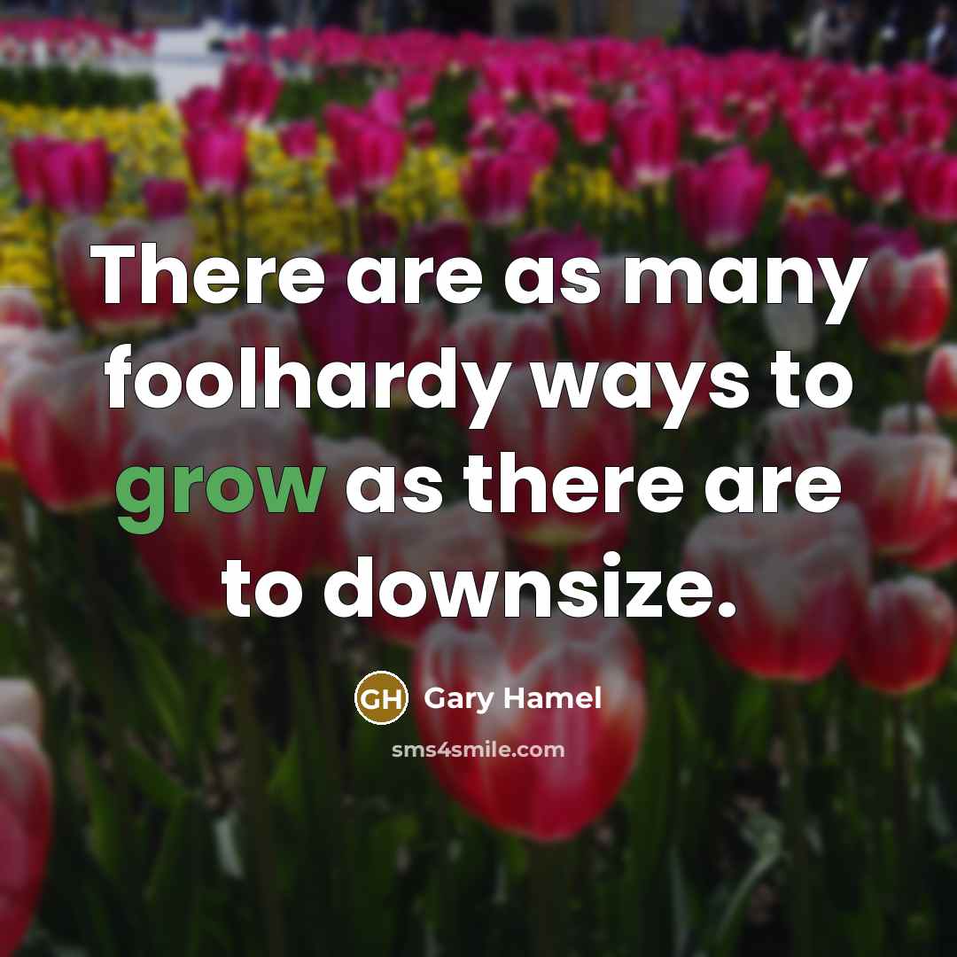“There are as many foolhardy ways to grow as there…” quote by Gary Hamel