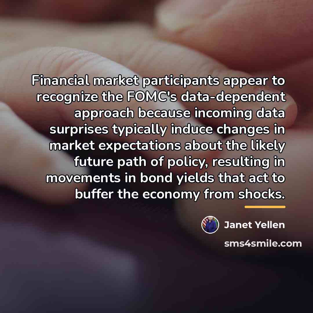 “Financial market participants appear to recognize the FOMC's data-dependent approach…” quote by Janet Yellen