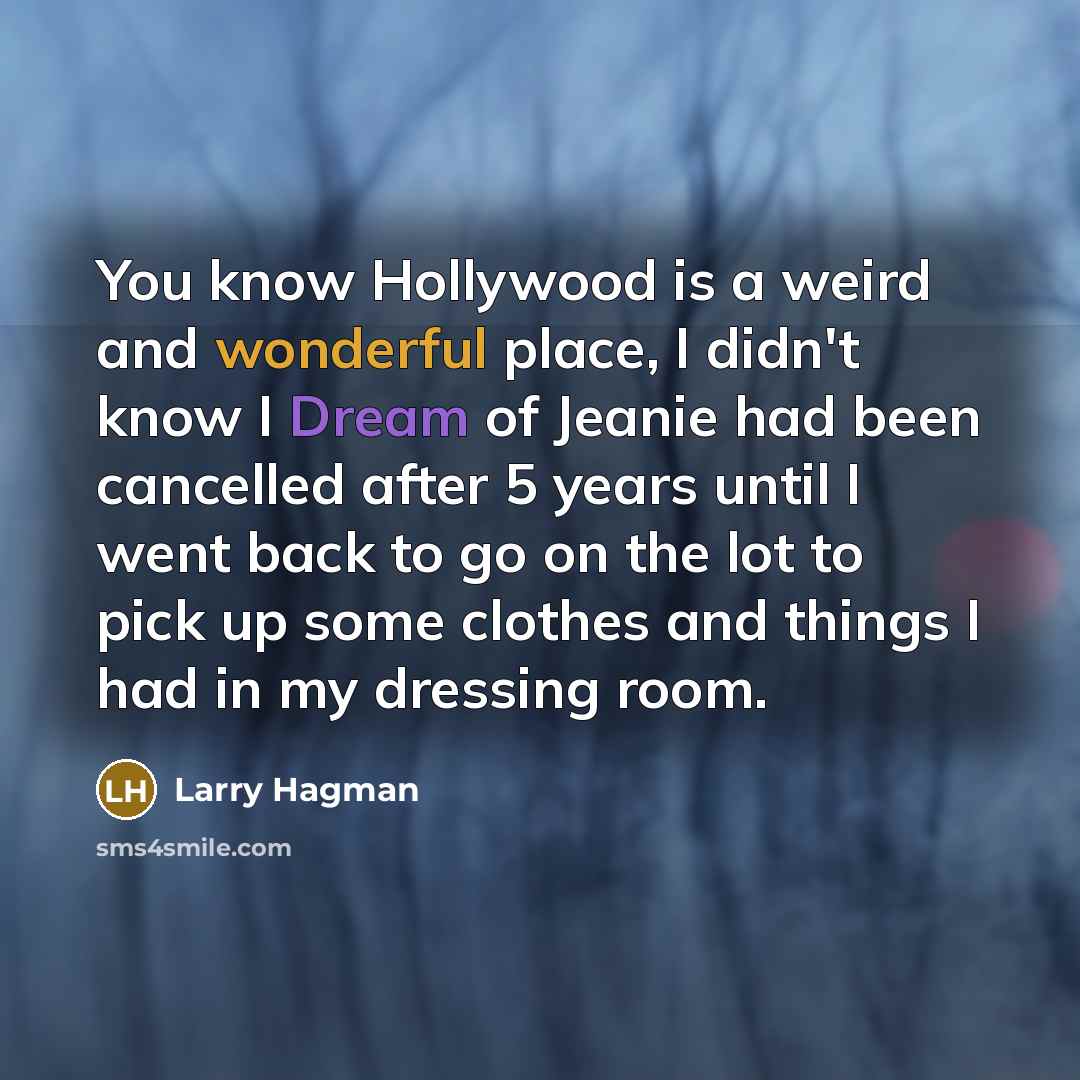 “You know Hollywood is a weird and wonderful place, I…” quote by Larry Hagman