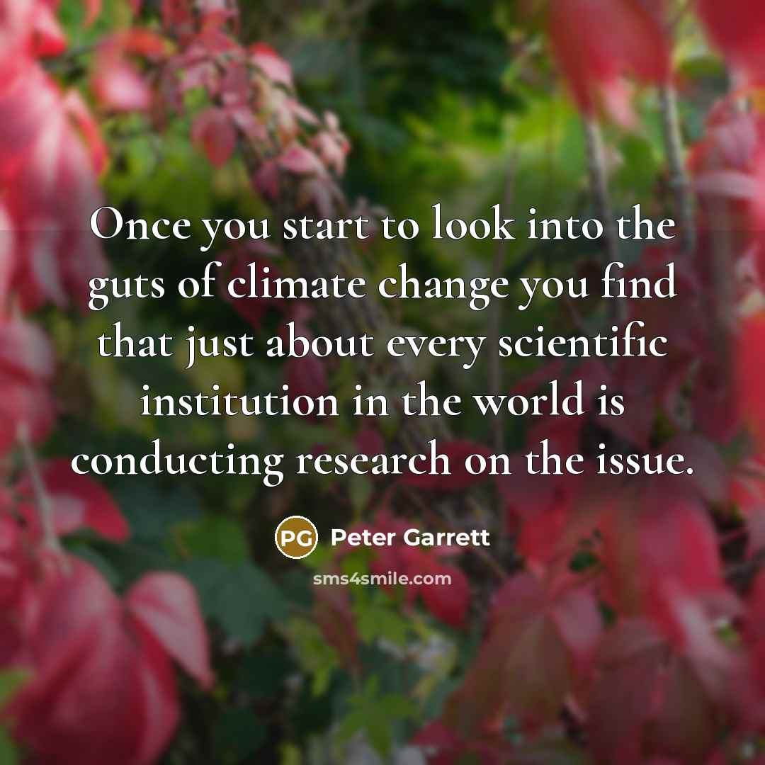 “Once you start to look into the guts of climate…” quote by Peter Garrett